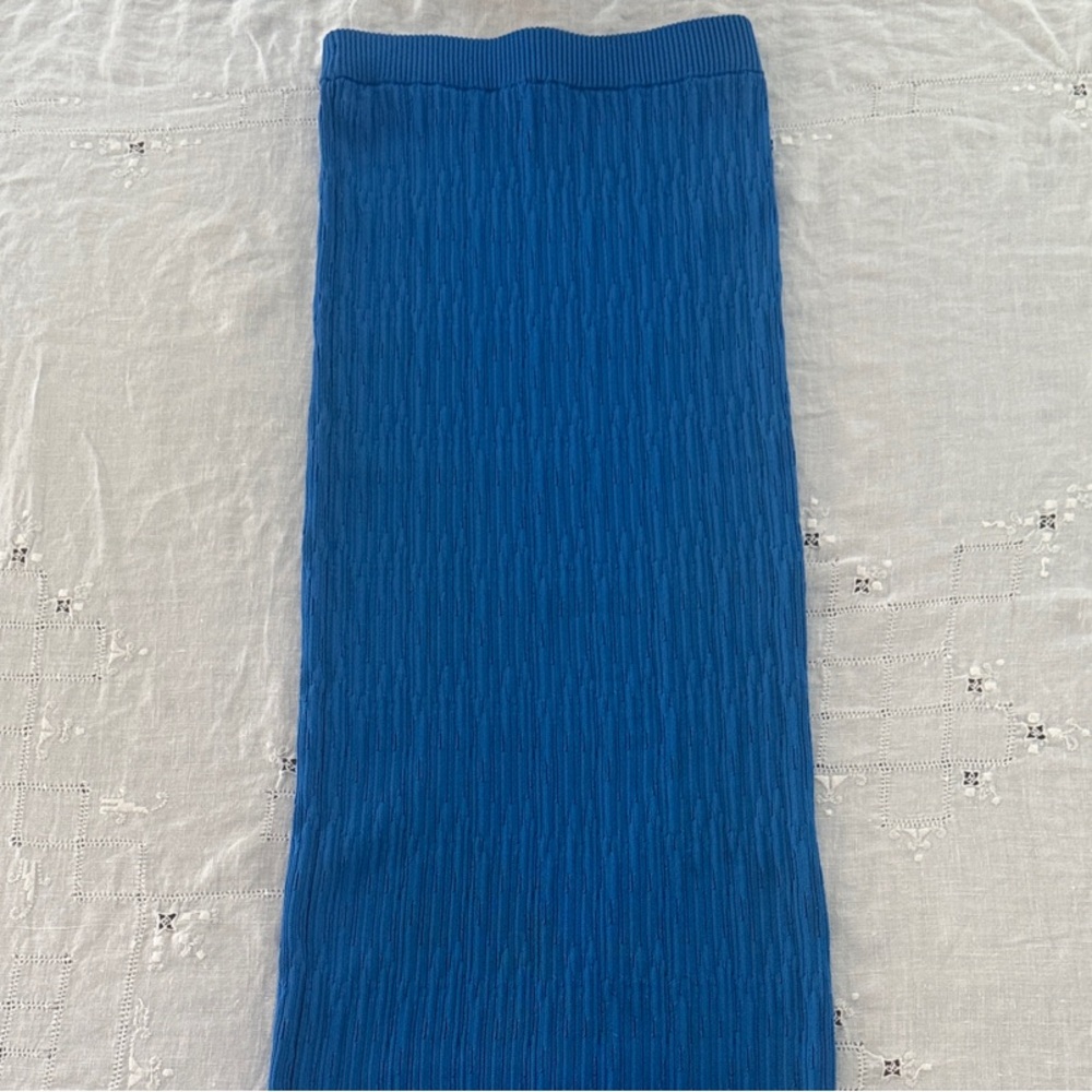 Simon Miller Marsing Ribbed Knit Midi Skirt in Cobalt Blue